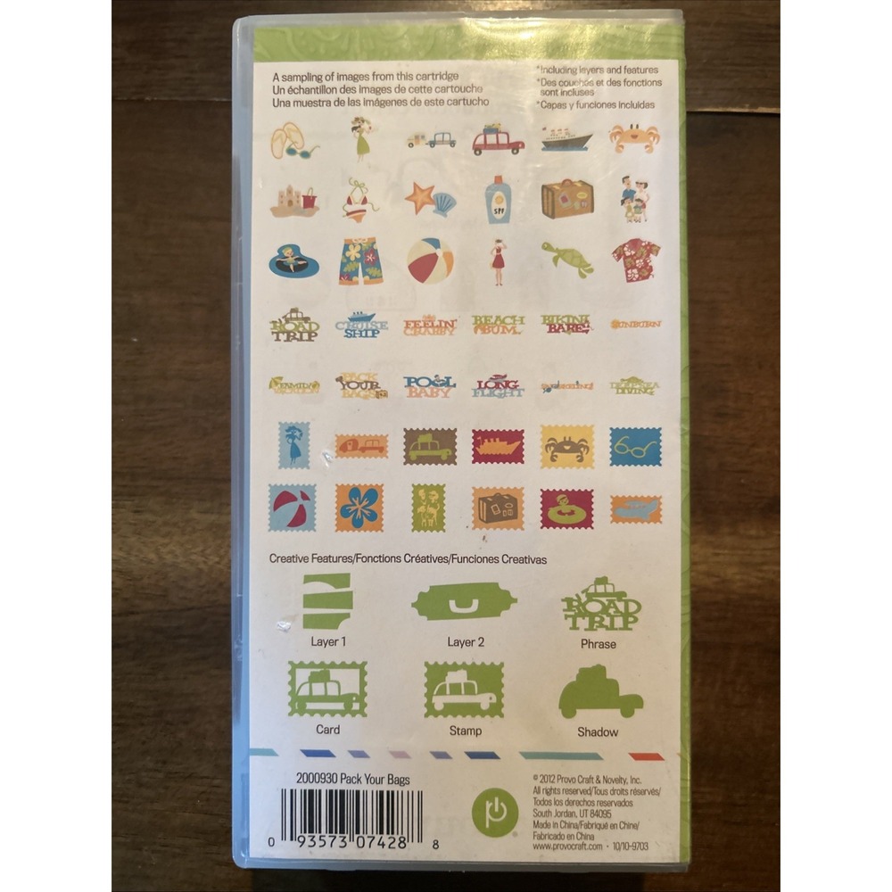 Cricut PACK YOUR BAGS Vacation Shapes‎ Cartridge 2000930 Up to 700 Images - Picture 2 of 5